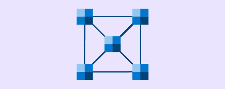 Illustration av kub med kontaktpunkter