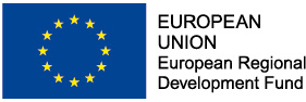 Engelsk EU-logotyp. Vänsterställd text.