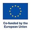 Engelsk EU-logotyp med gula stjärnor och texten under flaggan.