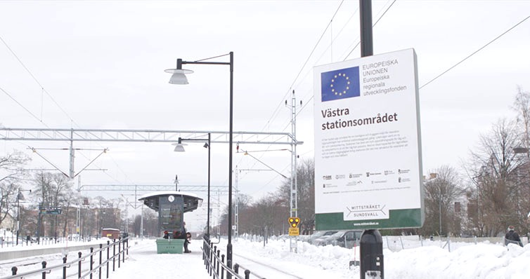 Västra tågstationen i Sundsvall.